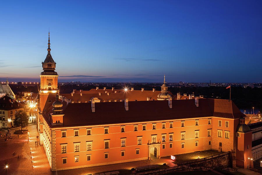 Warsaw Royal Castle at Night in Poland Photograph by Artur Bogacki