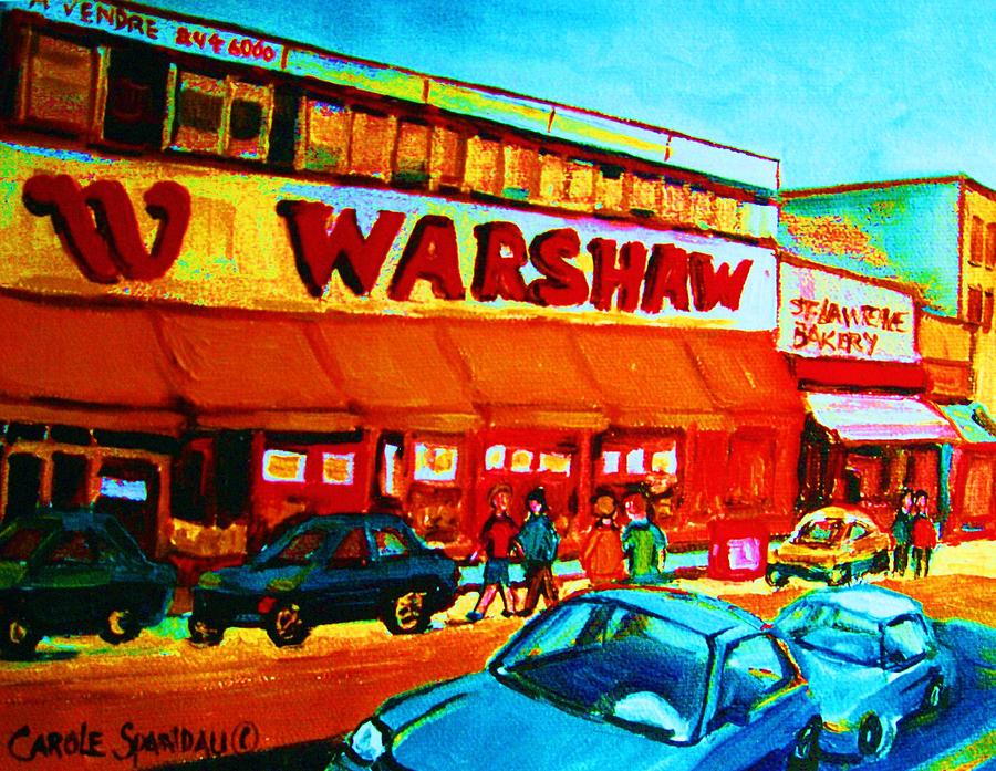 Warshaws Fruitstore On Main Street Painting by Carole Spandau
