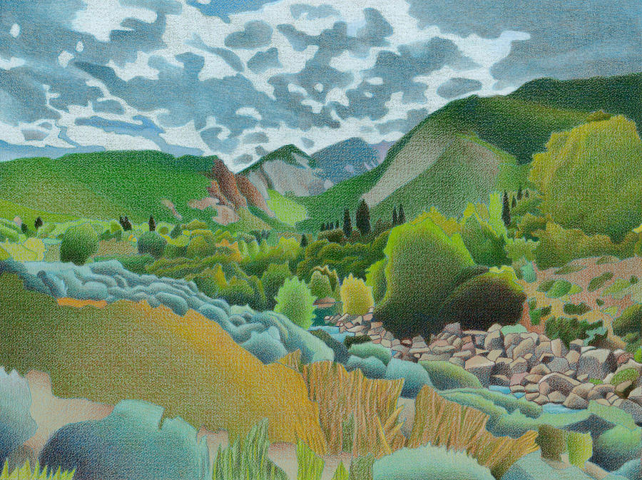 Wasatch Mountains Drawing by Dan Miller