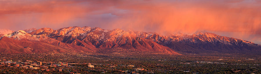 Salt Lake City Photograph - Wasatch Sunset from Ensign Peak. by Wasatch Light