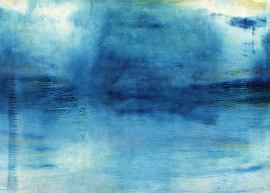 Blue Painting - Wash Away- Abstract Art by Linda Woods by Linda Woods