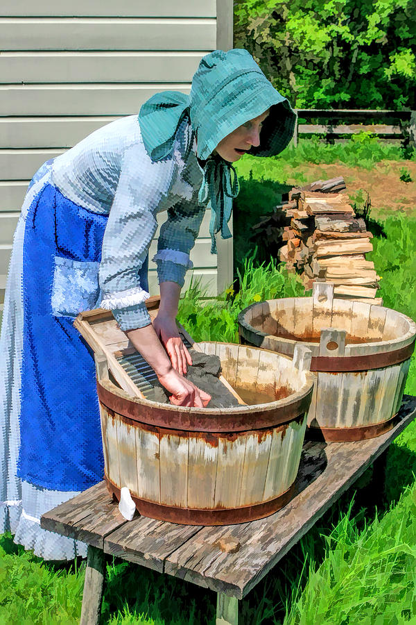 Wash Day at Old World Wisconsin Painting by Christopher Arndt