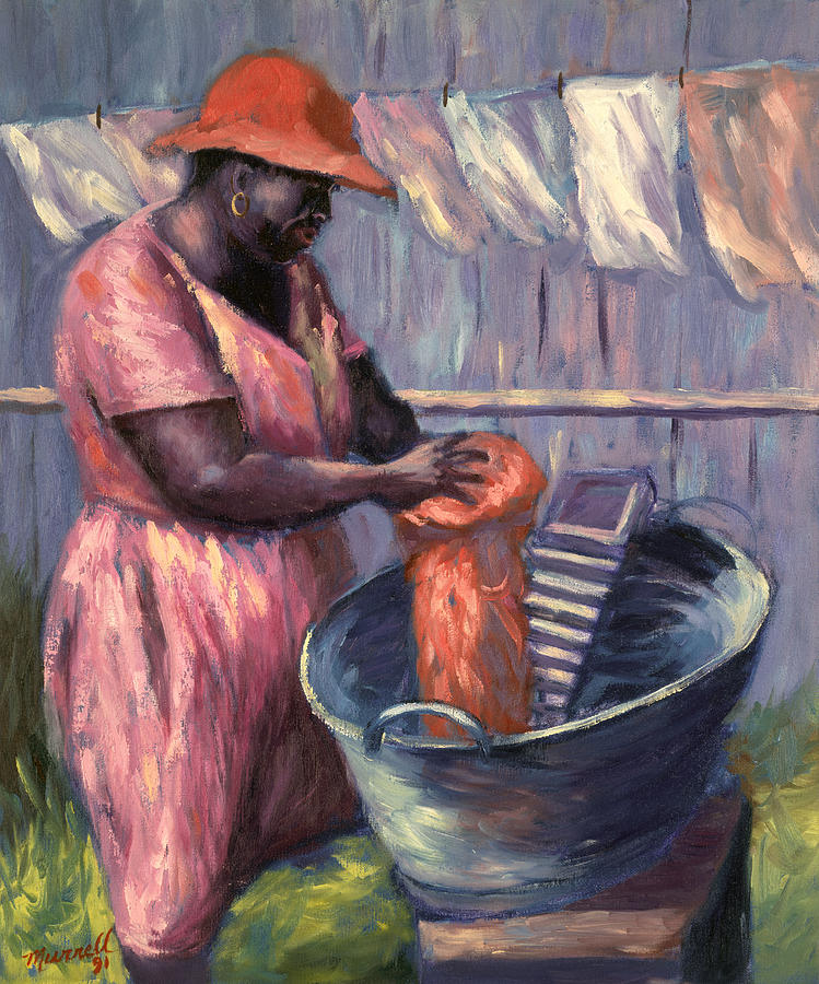 Bowl Painting - Wash Day by Carlton Murrell