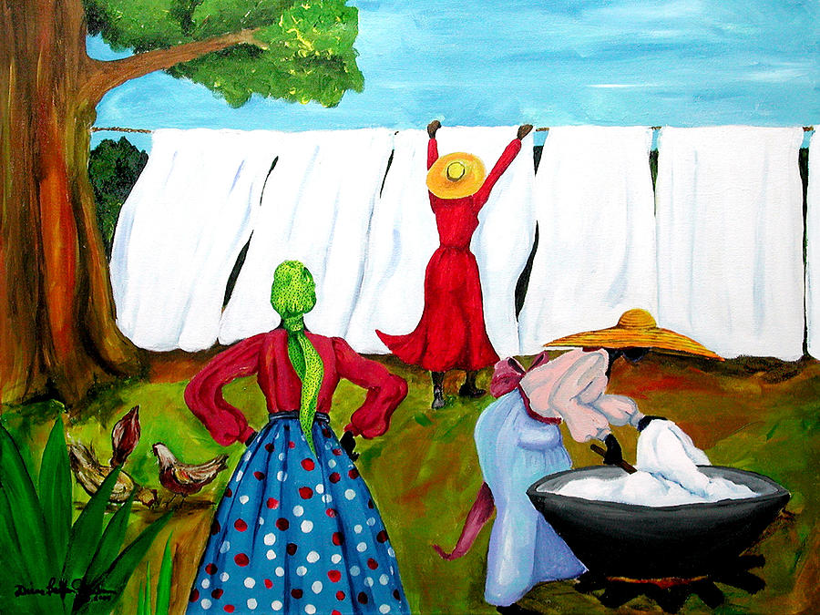 Moses Painting - Wash Day by Diane Britton Dunham