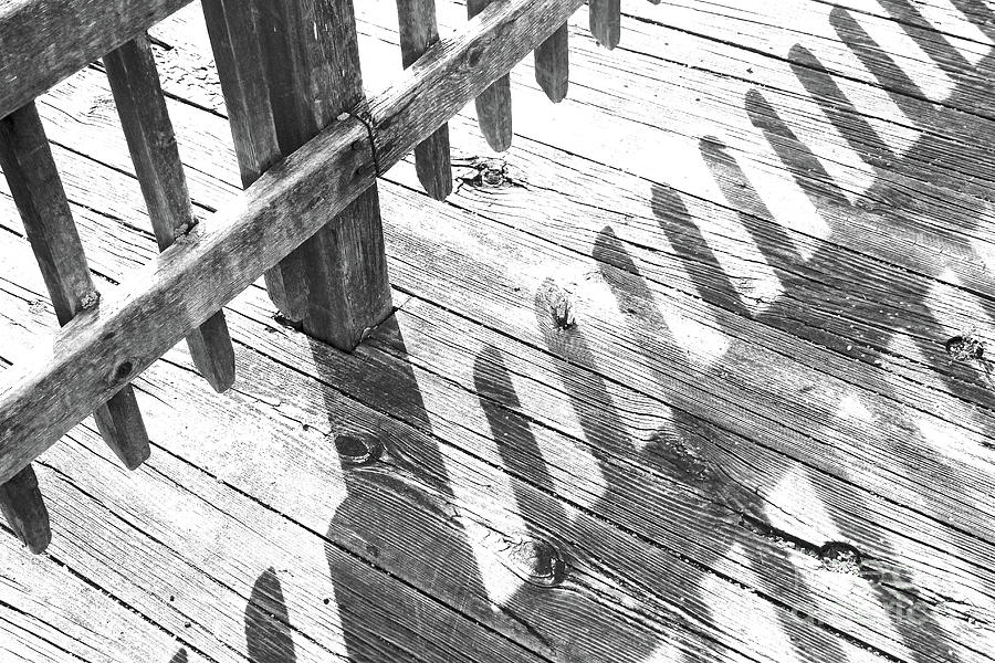 Washed Out Boardwalk Shadows Photograph by Karen Adams