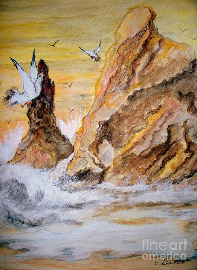 Washed Rocks Painting by Carol Grimes