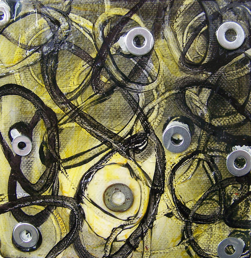 Mixed Media Painting - Washer Cells by Angela Dickerson