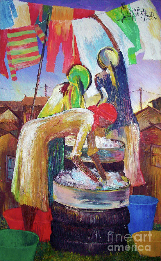 Women Painting - Washers by Yoseph Abate