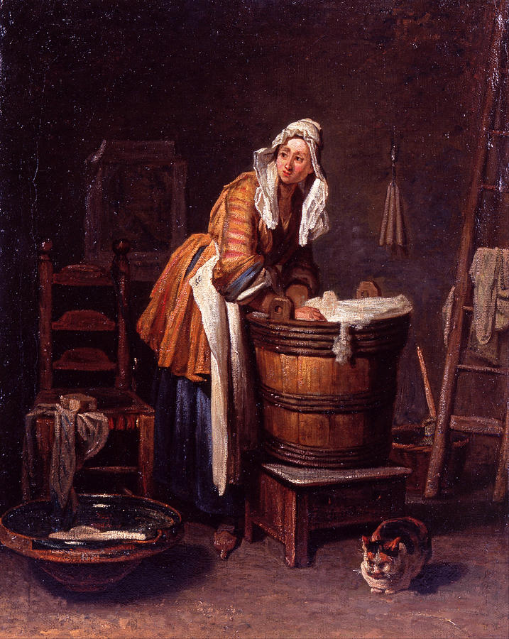 Washerwoman Painting by Jean-Simeon Chardin