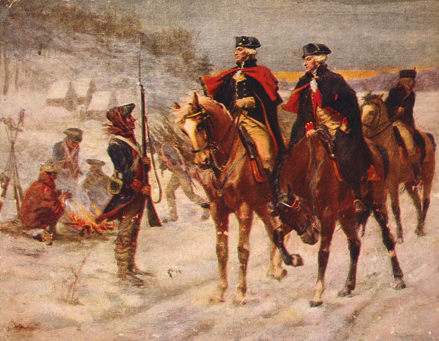 Valley Forge Painting - Washington and Lafayette at Valley Forge by John Ward Dunsmore