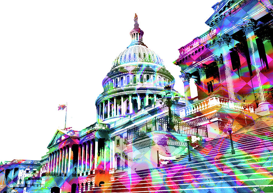 Washington Capitol Color 1 Painting by Tony Rubino