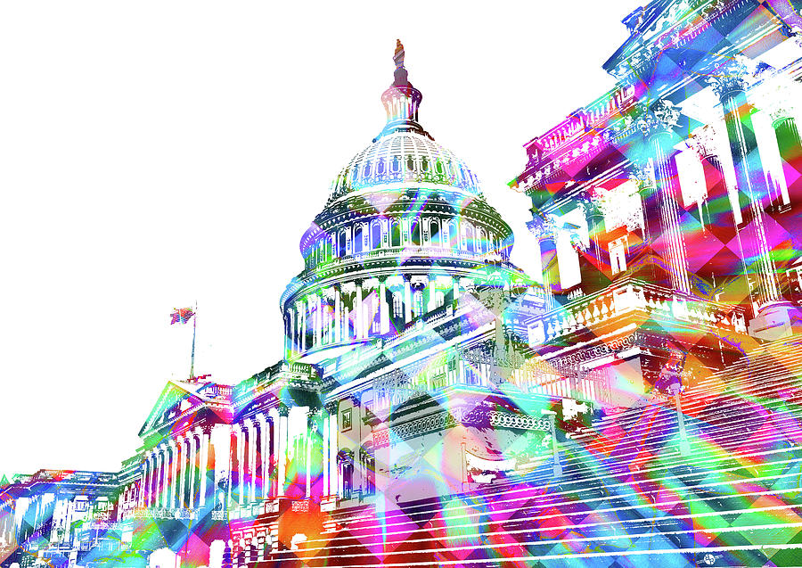 Washington Capitol Color 2 Painting by Tony Rubino