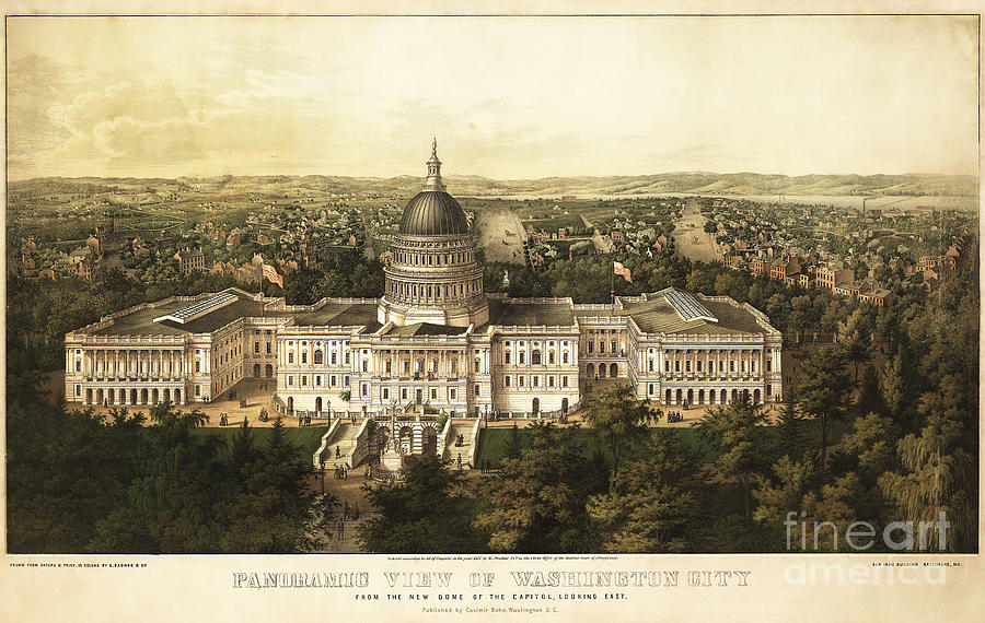 Whitehouse Photograph - Washington City 1857 by Jon Neidert