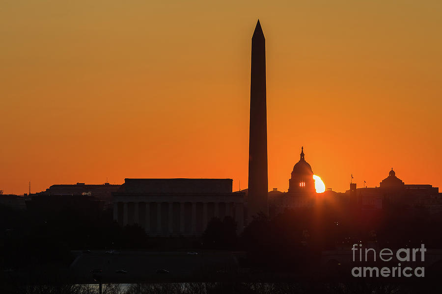 Washington DC Equinox Sunrise II Photograph by Clarence Holmes