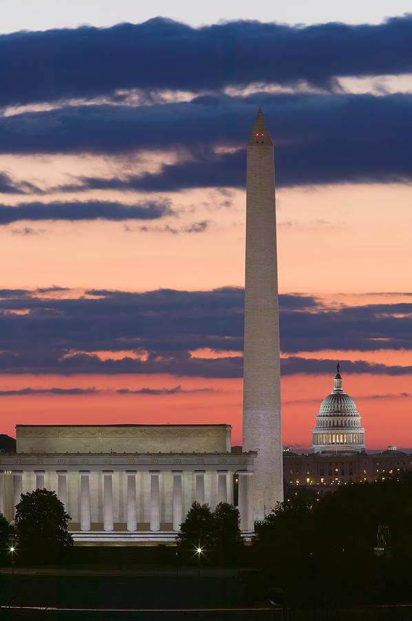 Washington DC Landmarks at Sunrise II Photograph by Clarence Holmes
