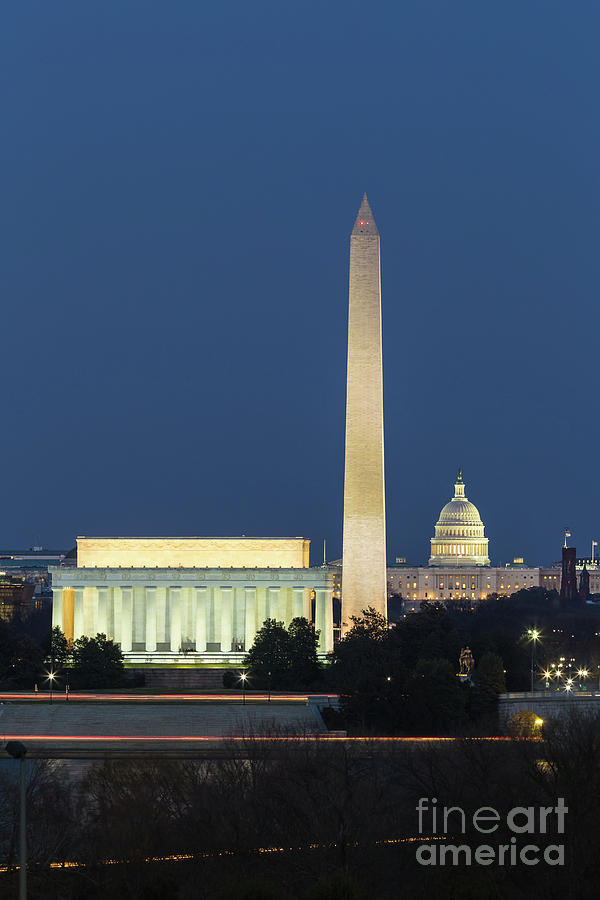 Washington DC Landmarks at Twilight II Photograph by Clarence Holmes