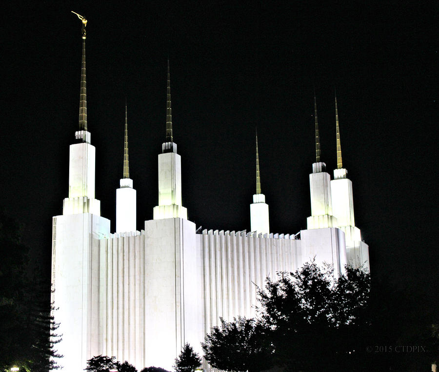 Washington Dc Lds Temple Night Photograph By Christopher Duncan Pixels