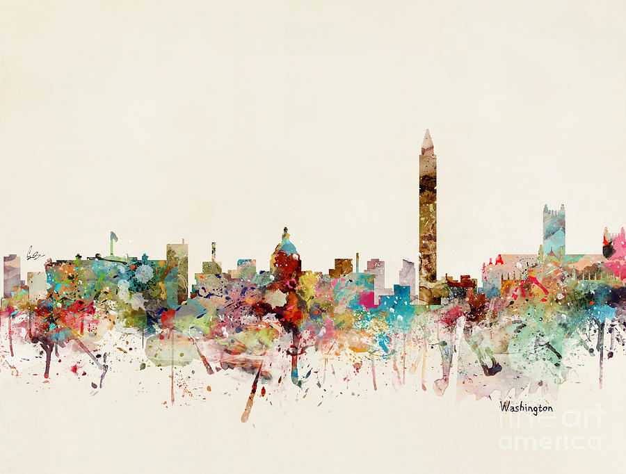 City Painting - Washington Dc Skyline by Bri Buckley