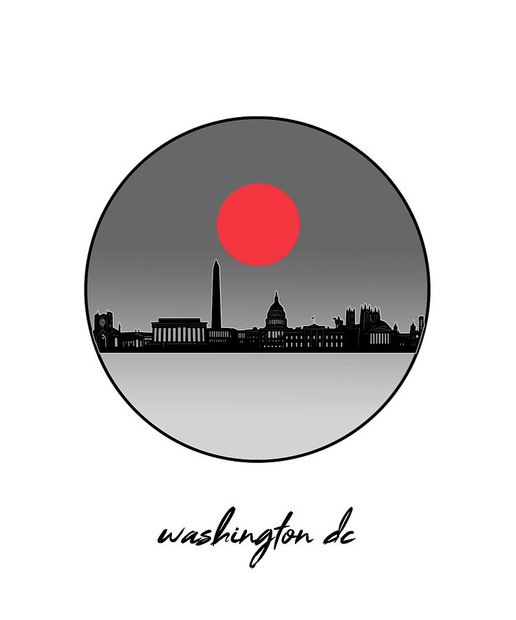 Washington Dc Skyline Minimalism 10 Digital Art by Bekim M