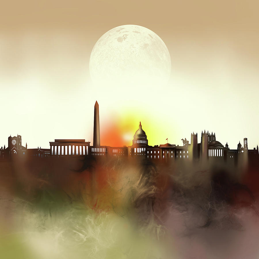Washington Dc Skyline Surrealism Digital Art