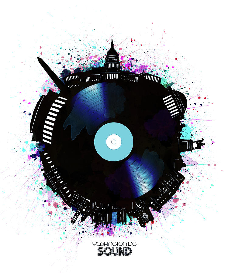 Washington Dc Skyline Vinyl 6 Digital Art by Bekim M