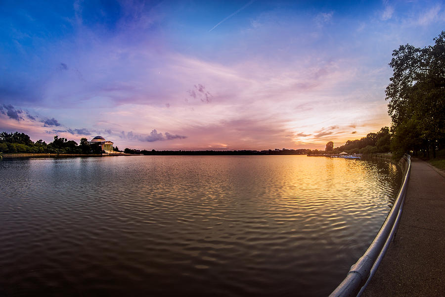 Washington D.c. Photograph - Washington D.C Tidal Basin Sunset by Chris Bordeleau
