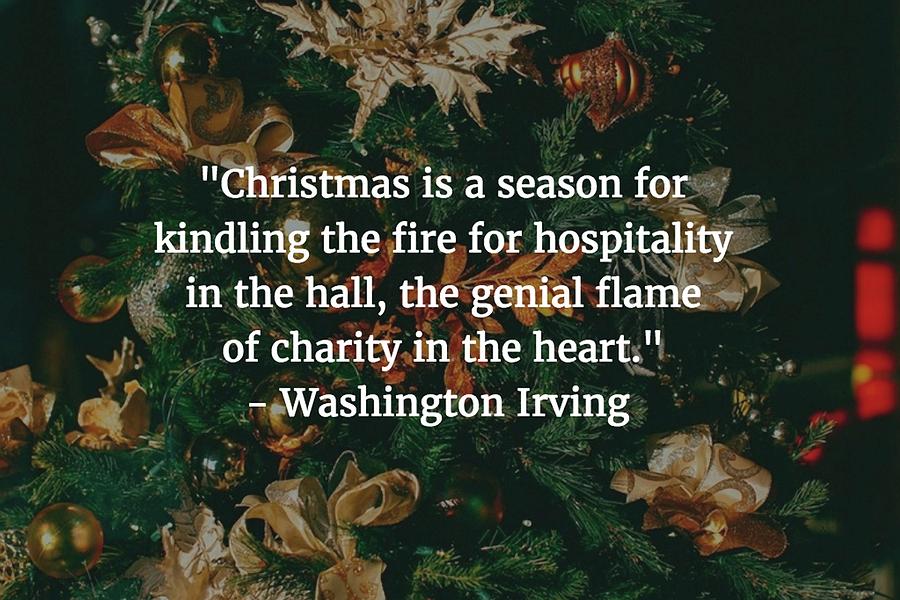 Christmas Photograph - Washington Irving Quote by Matt Create