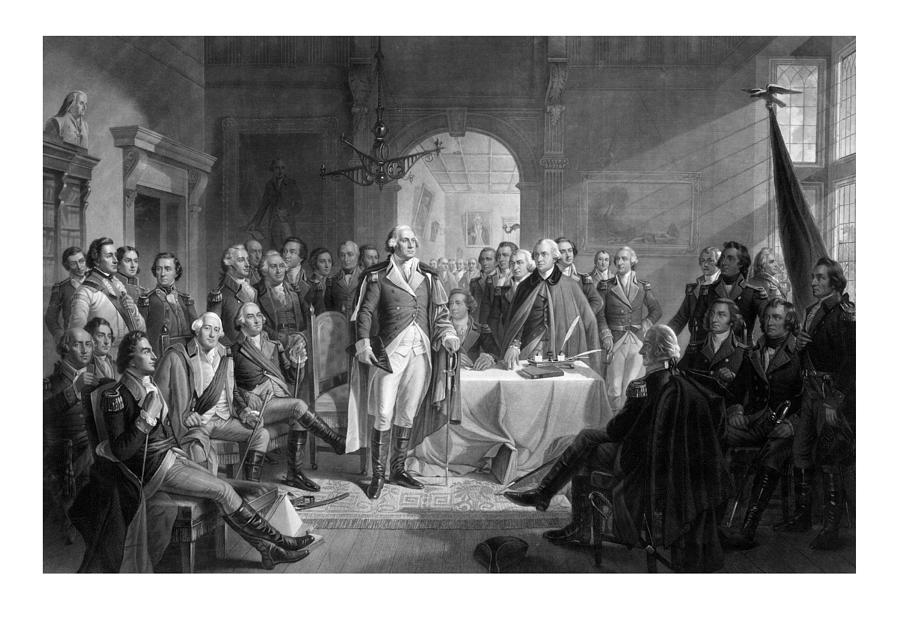 Washington Meeting His Generals Drawing