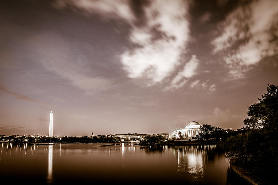 Washington Monument and Thomas Jefferson Memorial Photograph by Chris Bordeleau