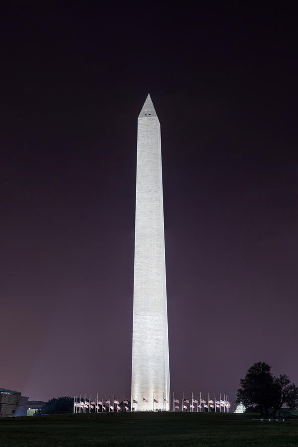 Washington Monument at Night Photograph by Chris Bordeleau