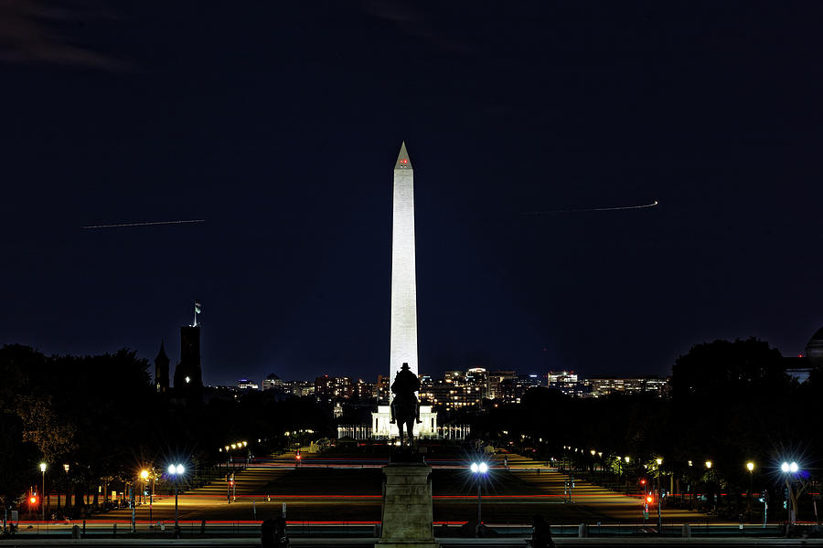 Washington Monument at night Photograph by Doolittle Photography and Art