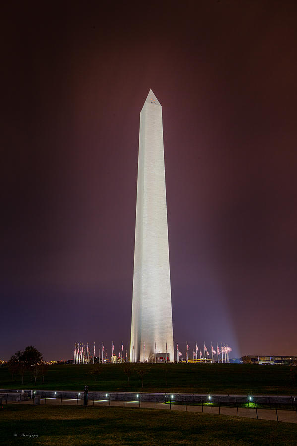 Washington Monument at Night Photograph by Ross Henton