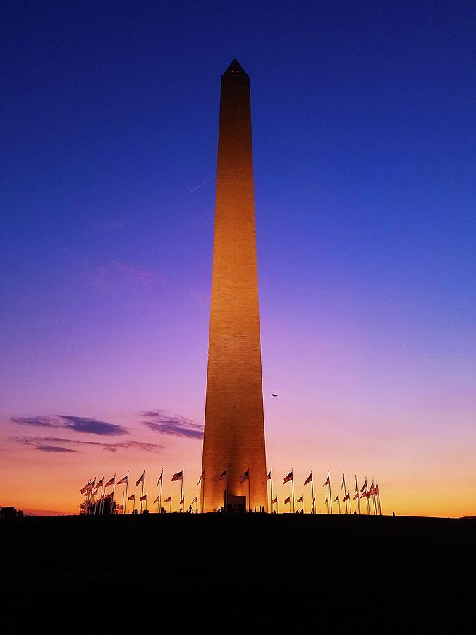 Washington Monument At Sunset Photograph