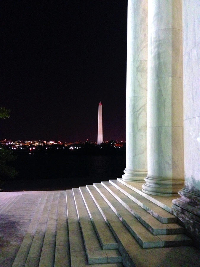 Washington Monument From Stairs Of Jefferson Photograph