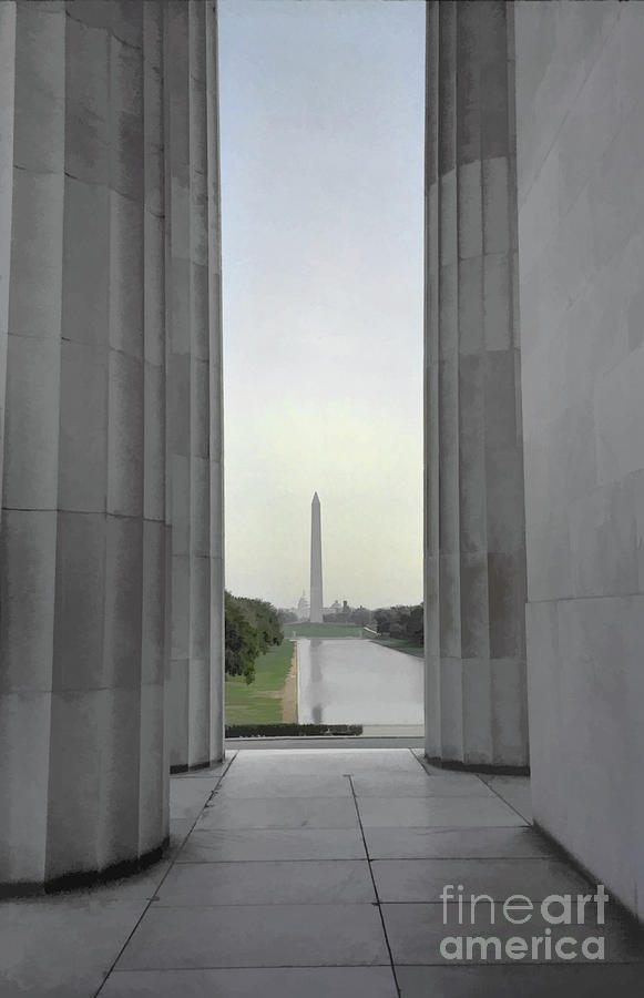 Washington Monument from the Lincoln Memorial Photograph by Nigel Fletcher-Jones