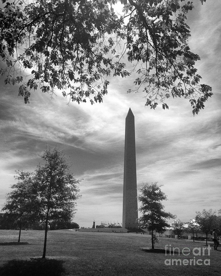 Washington Monument in Black and White Photograph by Angela Rath