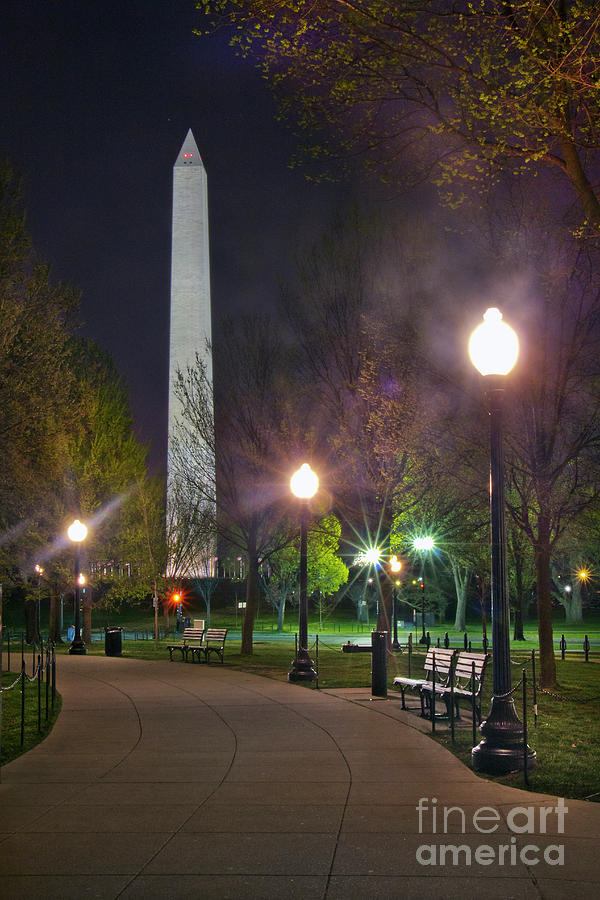 Washington Monument in the Park Photograph by Karen Jorstad