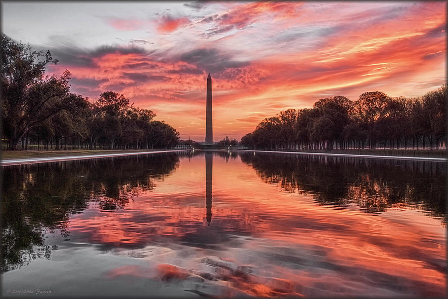 Washington Monument Sunrise Photograph by Erika Fawcett