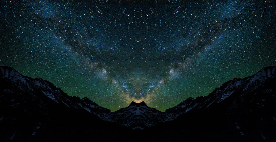 Space Digital Art - Washington Pass Overlook Milky Way Reflection by Pelo Blanco Photo