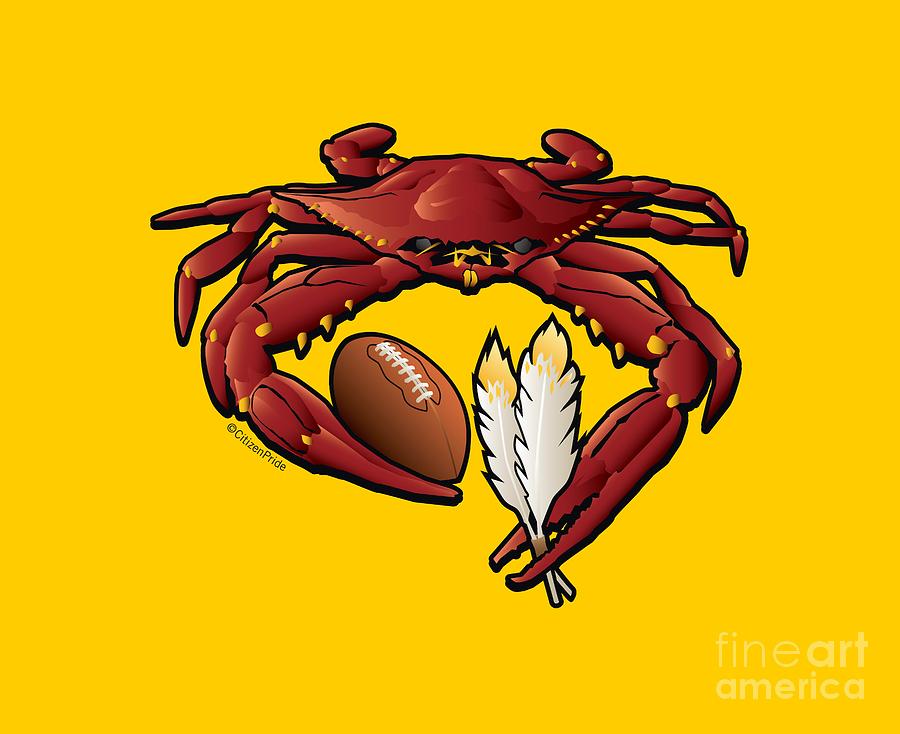Washington Red Crab Football crest Digital Art by Joe Barsin