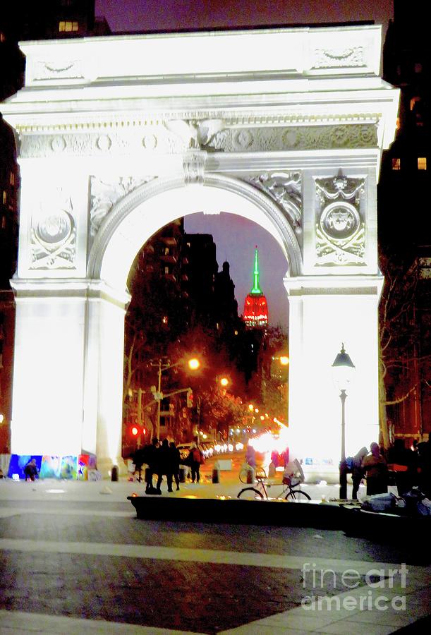 Washington Sq Arch and Empire State Bldg 140a Photograph by Ken Lerner