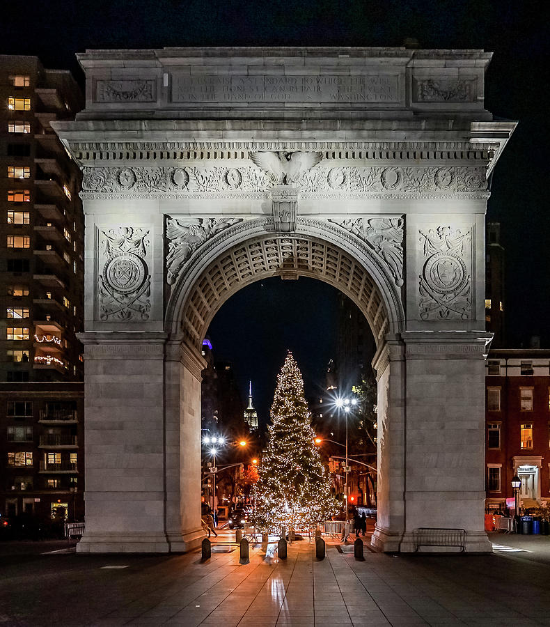 Washington Square Park Christmas Tree Photograph