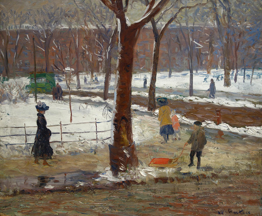 Tree Painting - Washington Square, Winter by William Glackens