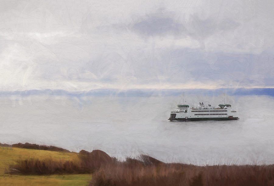Transportation Photograph - Washington State Ferry Approaching Whidbey Island by Carol Leigh