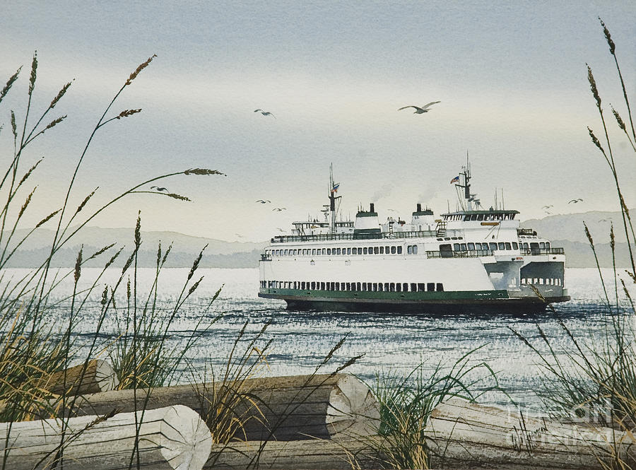 Washington State Ferry Painting by James Williamson