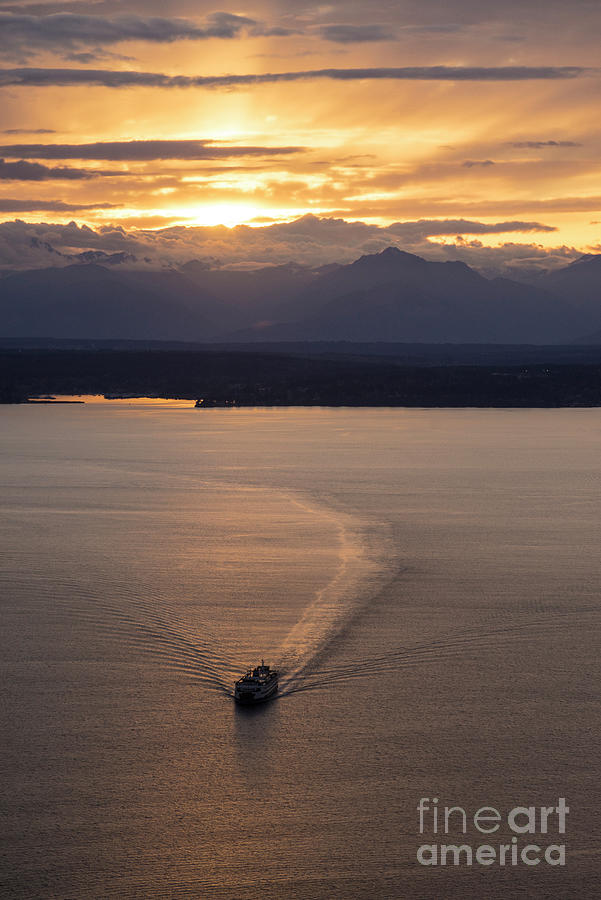 Washington State Ferry Sunset Photograph