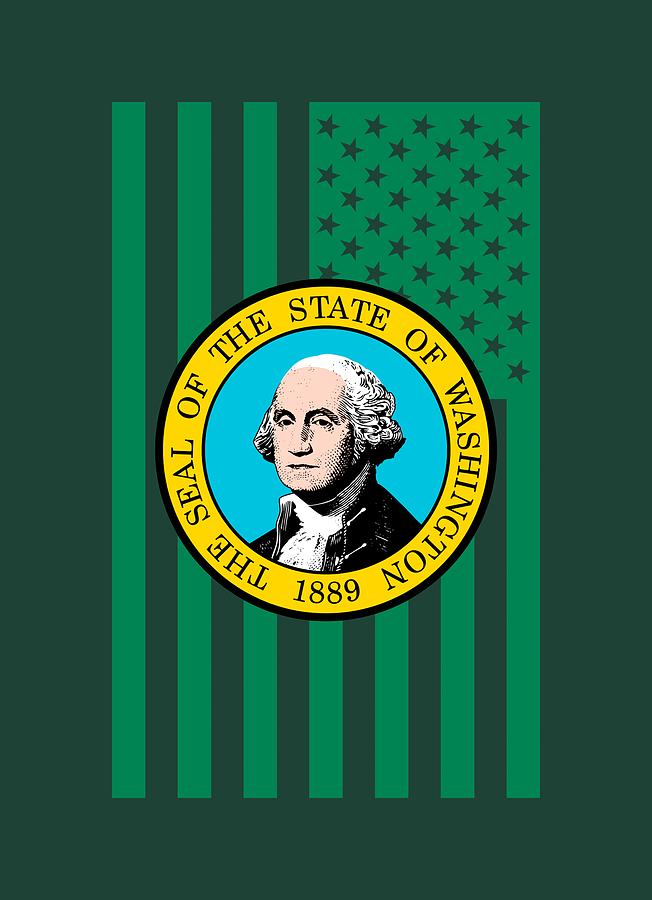 Washington State Flag Graphic USA Styling Digital Art by Garaga Designs