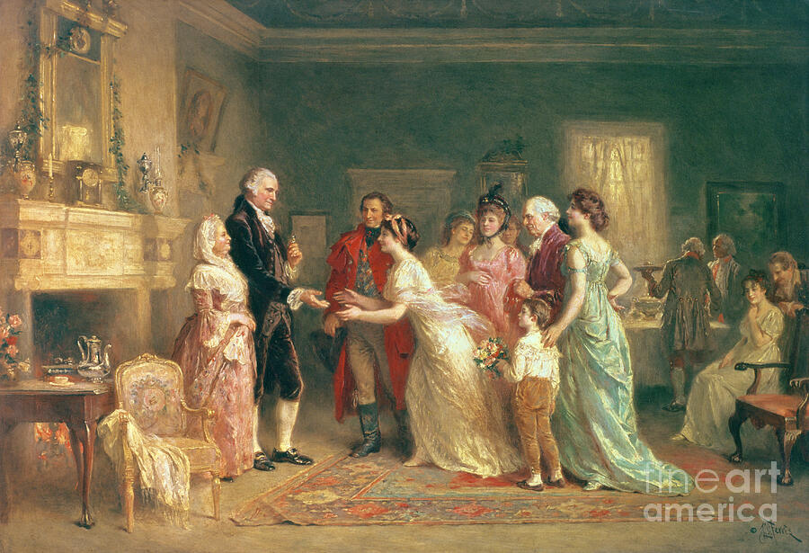 Washingtons Birthday Painting by Jean Leon Jerome Ferris