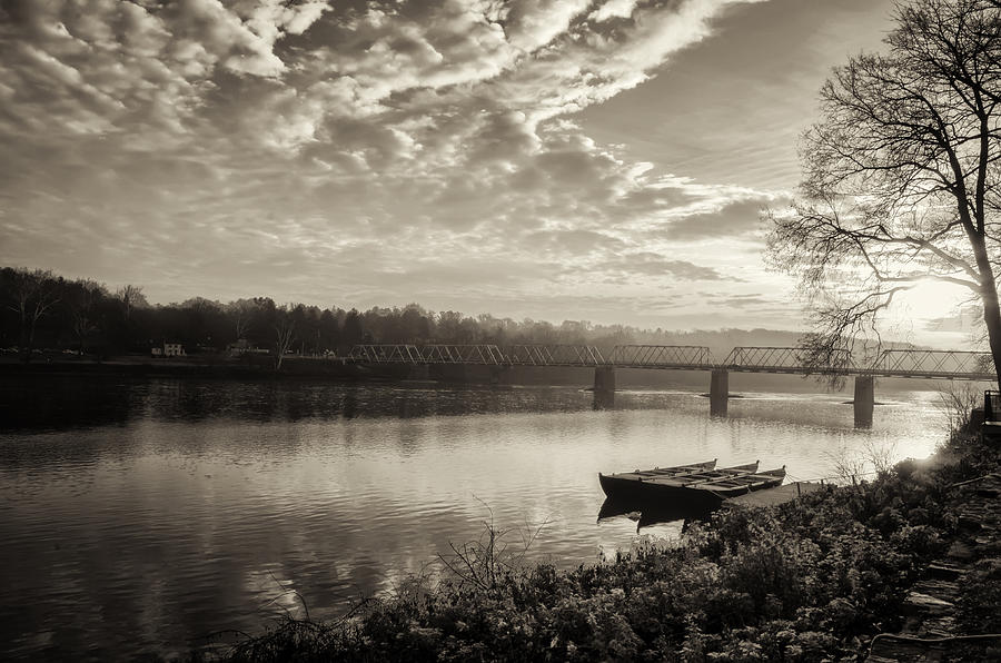 Washingtons Crossing in the Morning in Sepia Photograph by Bill Cannon