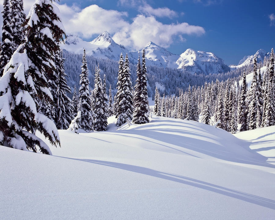 Washington's Tatoosh Range revealed during a brief winter clearing in ...